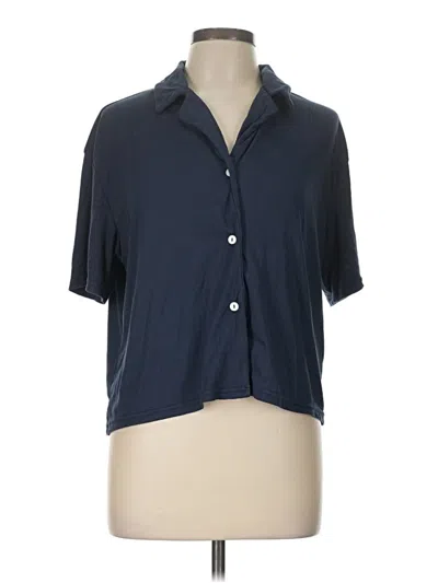 Pre-owned Bcbg Short Sleeve Polo Shirt In Blue