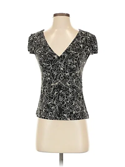 Pre-owned Bcbg Short Sleeve Top Black Sweetheart Neckline Tops
