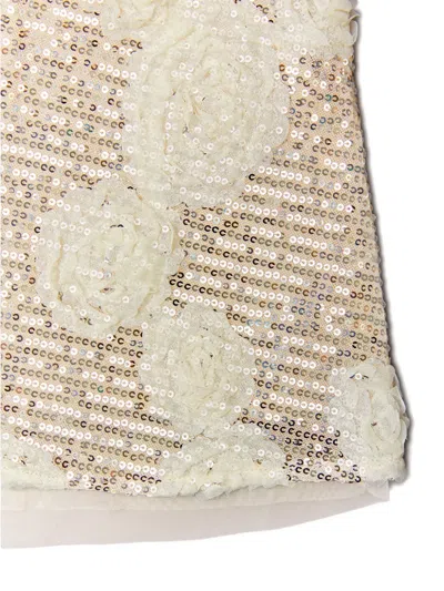 Bcbg Kids' Silver Sequin Dress In Neutral