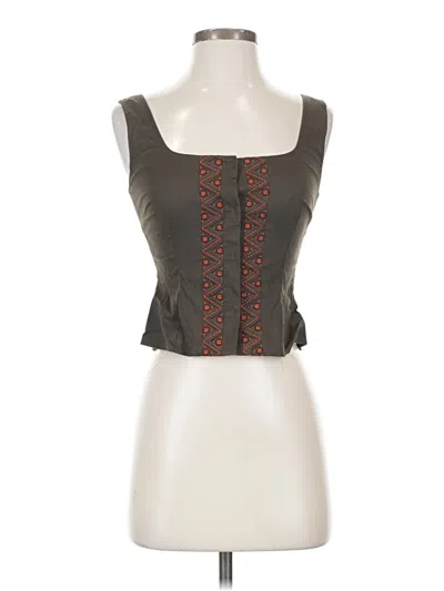 Pre-owned Bcbg Sleeveless Top Gray Sweetheart Neckline Tops