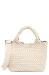 Bcbg Small Neoprene Woven Tote Bag In Soft Alabaster