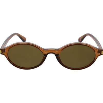 Bcbg Small Slim Oval Sunglasses In Brown