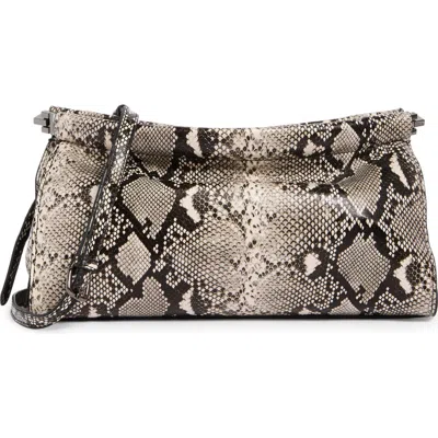 Bcbg Snake Embossed Faux Leather Shoulder Bag In Orange