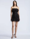 Bcbg Solid Cascade Mini Dress In Black