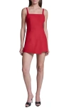 Bcbg Square Neck Romper In Red