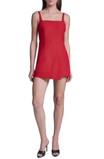 Bcbg Square Neck Romper In Red