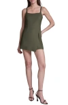 Bcbg Square Neck Romper In Green