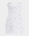 Bcbg Strapless Floral Ruffle Mini Dress In White