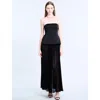 Bcbg Strapless Peplum Gown In Black
