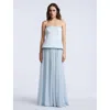 Bcbg Strapless Peplum Gown In Blue