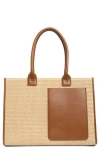 Bcbg Straw Tote Bag In Natural/cognac