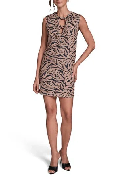 Bcbg Stretch Crepe Bow Cutout Dress In Brown