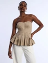 Bcbg Stretch Linen Top In Neutral