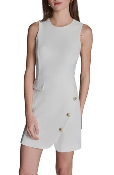 Bcbg Stretch Twill Sheath Minidress In Whisper White