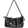 Bcbg Studded Drawstring Faux Leather Shoulder Bag In Orange