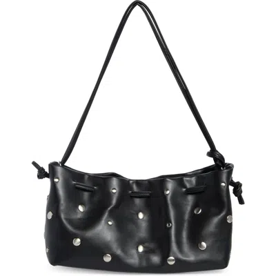 Bcbg Studded Drawstring Faux Leather Shoulder Bag In Orange