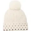 Bcbg Studded Faux Fur Pompom Beanie In Brown