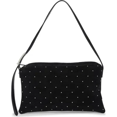 Bcbg Studded Faux Suede Hobo In Black