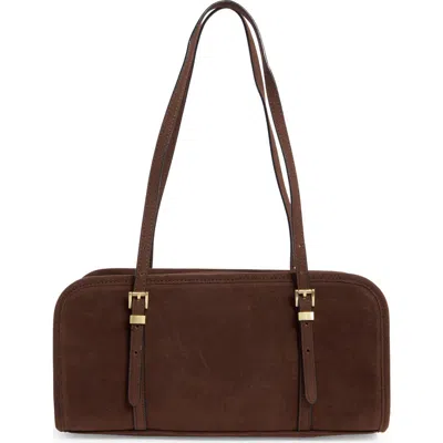 Bcbg Suede East/west Shoulder Bag In Brown