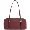 Bcbg Suede East/west Shoulder Bag In Burgundy