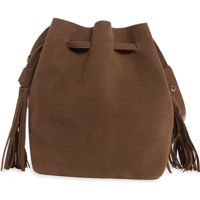 Bcbg Tassel Water Repellent Bucket Bag In Brown