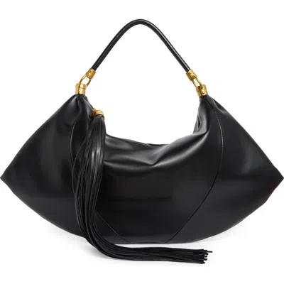Bcbg Tassel Water Repellent Shoulder Bag In Black