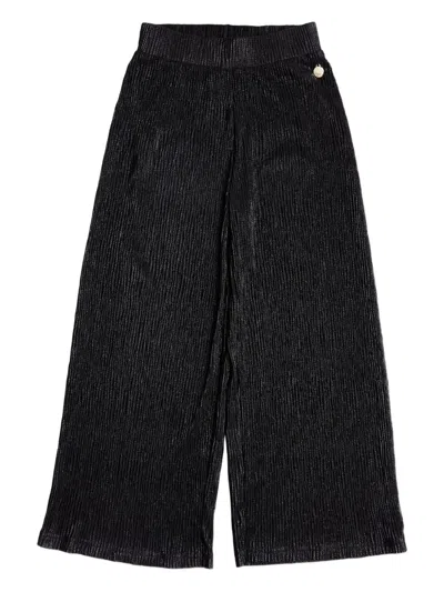 Bcbg Textured Flare Trousers In Black