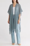 Bcbg Textured Weave Open Front Duster In Blue