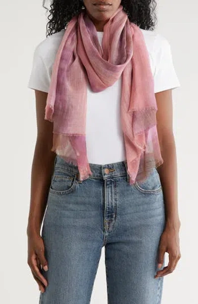 Bcbg Tie Dye Wash Wrap Scarf In Purple