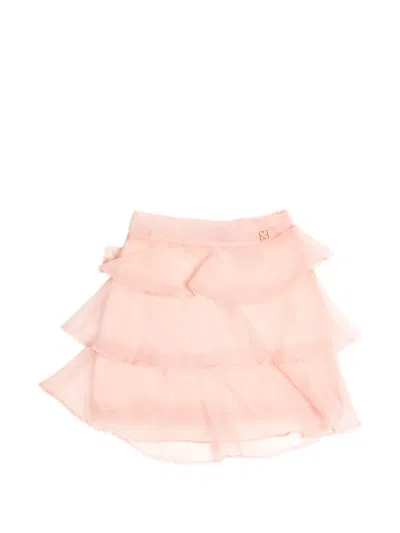 Bcbg Kids' Tiered Logo Skirt In Pink