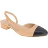 Bcbg Tillie Slingback Cap Toe Pump In Tan/ Black