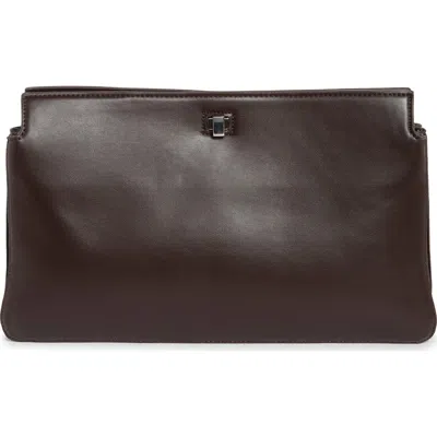 Bcbg Triplex Faux Leather Clutch In Dark Chocolate