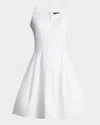 Bcbg Tulip Pleated Fit-&-flare Dress In Chalk