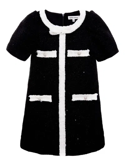 Bcbg Kids' Tweed Dress In Black