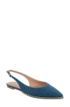 Bcbg Valerie Slingback Pointed Toe Flat In Dark Denim