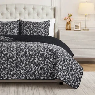 Bcbg Vanna Velvet Quilt Set In Black
