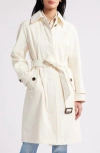 Bcbg Water Resistant Belted Trench Coat In Bone