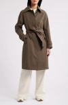 Bcbg Water Resistant Belted Trench Coat In Military Green