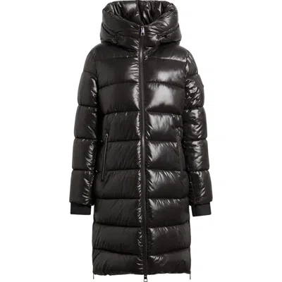 Bcbg Water Resistant Hooded Puffer Coat In Black