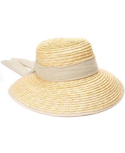 Bcbg Wheatstraw Face Framer Linen Tie Hat In Neutral