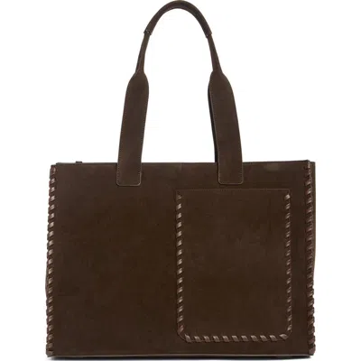 Bcbg Whipstitch Tote In Dark Choco