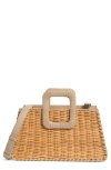 Bcbg Wicker Whipstitch Top Handle Bag In Natural Brown