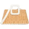 Bcbg Wicker Whipstitched Top Handle Bag In Natural/white