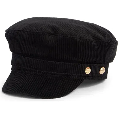 Bcbg Wide Wale Corduroy Skipper Cap In Black