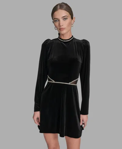 Bcbg Women's A-line Long Sleeve Dress In Black