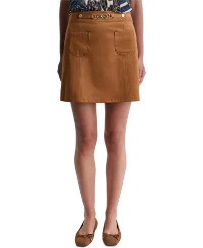 Bcbg Women's A-line Patch-pocket Mini Skirt In Brown