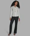 Bcbg Women's Button Down Ruffle Front Blouse In White
