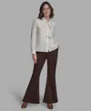 Bcbg Women's Button Down Tie Neck Blouse In White