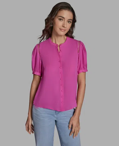 Bcbg Women's Button Front Top In Pink