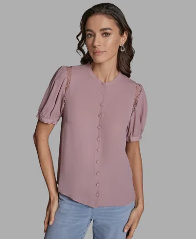 Bcbg Women's Button Front Top In Pink